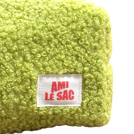 Косметичка ручной работы АМИ (Ami lé sac) «Grand», зелёный барашек, фото 2.