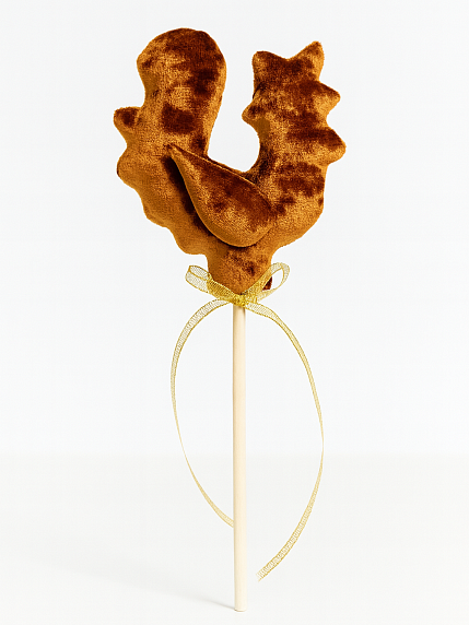 Волшебная палочка «Петушок», бархатная, коричневая, фото 1.