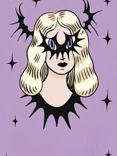 Картхолдер Валя Карнавалова «Блондинка», фиолетовый, двусторонний, ПВХ