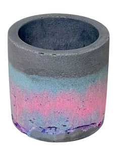 Кашпо Детали решают «Маленькая деталь», бетонное, сиренево-голубой