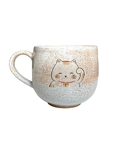 Кружка ручной работы Керемет «Котик», белая, керамика, 300 мл