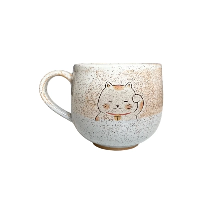 Кружка ручной работы Керемет «Котик», белая, керамика, 300 мл, фото 1.