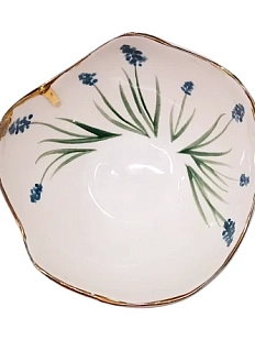 Пиала с золотистым краем Верба керамика ручной работы «Гиацинт», керамика, 9 см