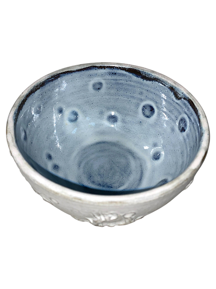 Миска ручной работы «Луна», серо-бежевая, керамика, фото 3.