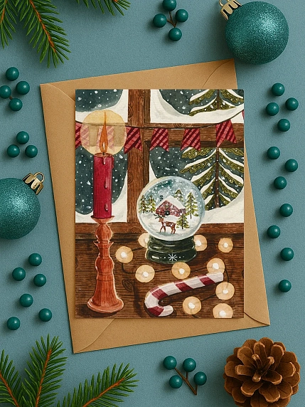 Открытка DARI DARI на Новый год «Снежный шар», А6, фото 3.