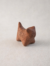 Бетонная статуэтка «Котёнок», коричнево-красная, 3 см