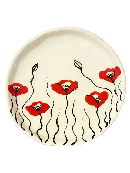 Тарелка ручной работы Татко керамика «Маки», керамика, 15 см, фото 1.