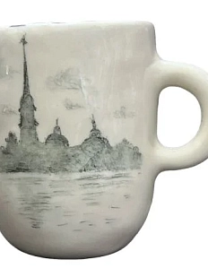 Кружка ручной работы Верба керамика «Нева, великолепный вид..», керамика, 350 мл