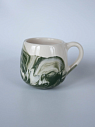 Кружка ручной работы круглая «Зелёный мрамор», керамика, 250 мл, превью фото 3