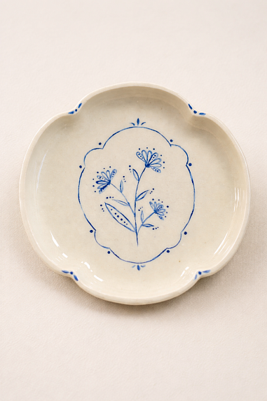 Тарелка ручной работы Tree House «Цветок», керамика, 15 см, фото 1.