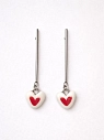 Серьги Мария Гордеева Сердечки, на длинной петле, керамика, красно-белые, превью фото 2