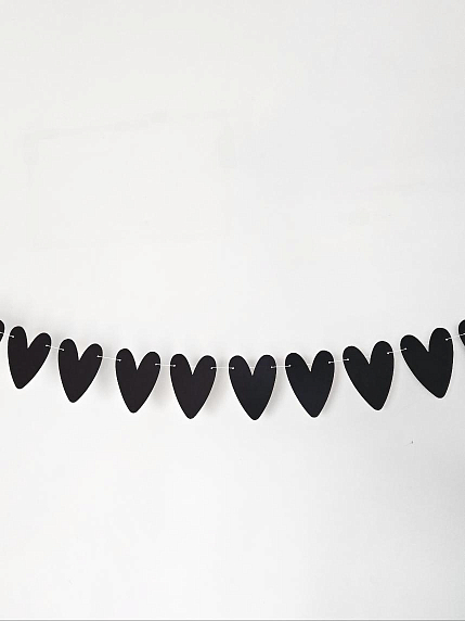 Гирлянда Адастра «Сердечки», черная, картон, 240 г/м², фото 1.