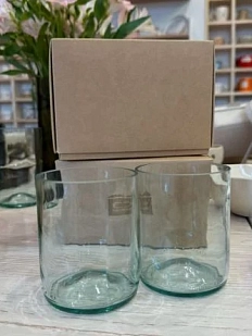 Набор стаканов из винных бутылок «Дуо 9», прозрачный, 300 мл