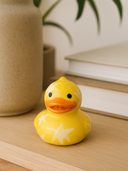 Керамическая фигурка Утёнок в звёздах, 4 см, фото 3.