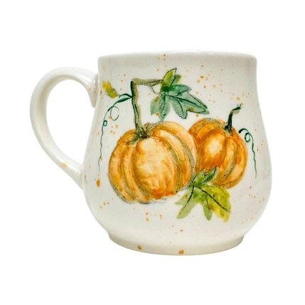 Кружка ручной работы Верба керамика «Тыквы», круглая, керамика, 350 мл, фото 1.