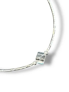 Чокер Бур.Мур с кубиком «Ice», гематит, горный хрусталь