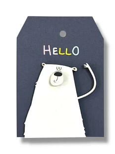 Бирка для подарка ВОЕ«Hello», объемная, 5 х 3 см