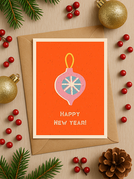 Открытка ретро на Новый год «Happy New Year!», фото 2.