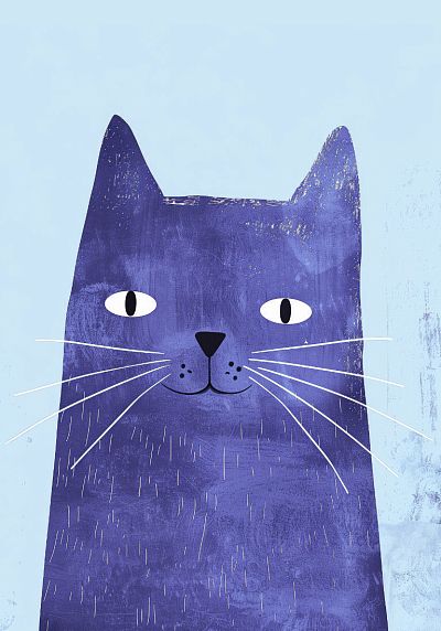 Картхолдер двойной, «Синий кот», экокожа, фото 1.