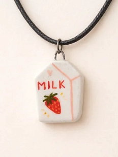 Подвеска ручной работы Боттери керамика «Milk»‎, керамика