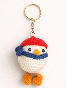 Вязаный брелок, обвес на сумку «Чайка», 5 см