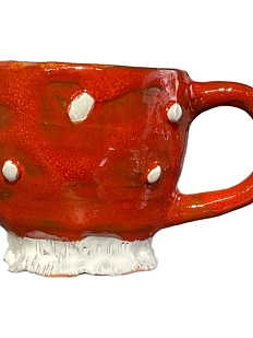 Чашка для чая ручной работы Мухомор, керамика, 400 мл