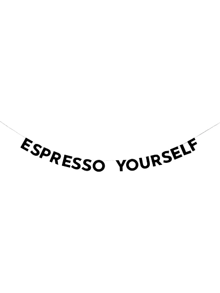Бумажная гирлянда из букв Tak.sebe.prazdnik «ESPRESSO YOURSELF», чёрная, картон, 240 г/м², фото 1.