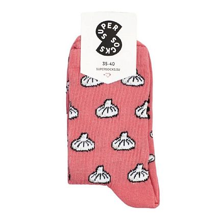 Носки «Хинкали», р-р 40-45, розовые, фото 1.