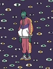 Открытка Валя Карнавалова «Инопланетянин», односторонняя, А6