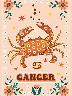 Постер интерьерный DARI DARI со знаком зодиака «Рак», А4
