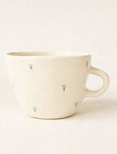 Чашка для чая ручной работы Цветочки голубые, керамика, 250 мл