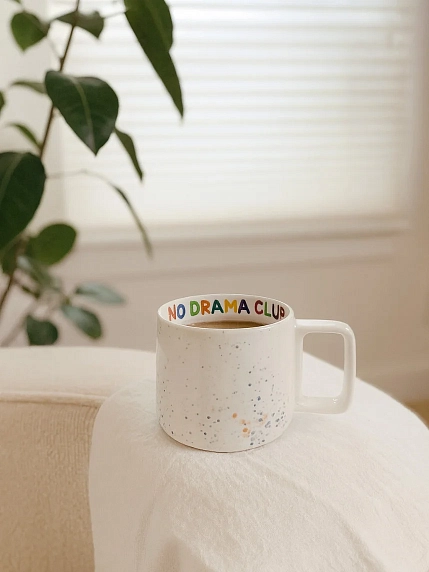 Кружка ручной работы РУКИ В ГЛИНЕ «No drama club», керамика, 350 мл, фото 3.