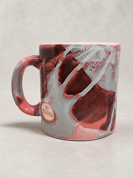 Кружка ручной работы Тата вытворяет/NF ceramics «Доброе утро, любовь моя», розовая, керамика, 440 мл, фото 3.