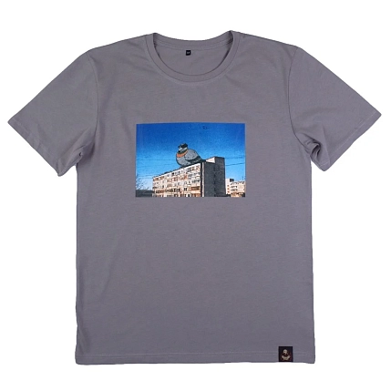 Футболка Barking Store «Курлык», XL муж., серый, фото 1.