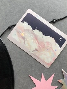 Наклейка на карту «Облака и звёзды»