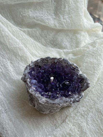 Интeрьерная свеча «Кристалл», фиолетовая, фото 1.