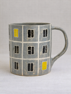 Кружка ручной работы «Панелька», серая, керамика, 250 мл