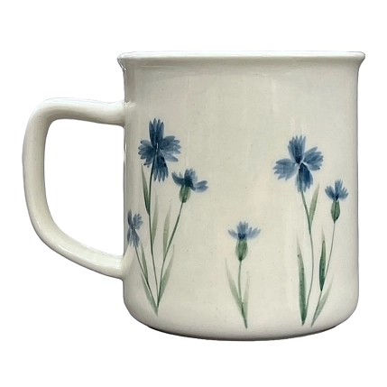 Кружка ручной работы Верба керамика «Васильки», цилиндр, керамика, 450 мл, фото 3.