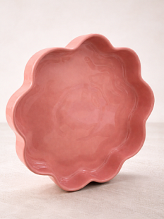 Тарелка ручной работы с бортиком ОХ! керамика «Со-цветие», розовая, керамика, 20 см