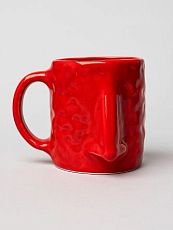 Кружка ручной работы NF ceramics «Нос», красная, 400 мл