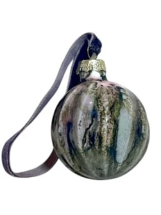 Ёлочный шар ручной работы с разводами, 5 см