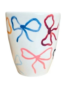 Стакан ручной работы ММ керамика «Бантики», полуфарфор, 350 мл