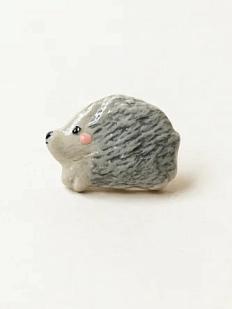 Брошь Радость Рядом «Ёжик», серая