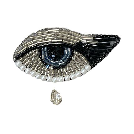 Брошь ручной работы «Eye» со слезой, бисер, фото 1.
