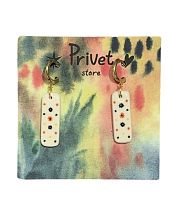 Серьги-конго Звер ручной работы «Цветочки», разноцветный, керамика