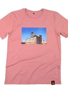 Футболка Barking Store «Курлык», М жен, пепельно-розовый