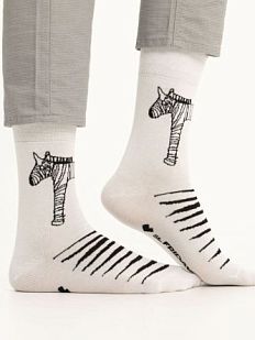 Носки «Зебра это зебра», р-р 42-46, белые