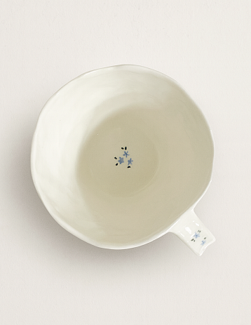 Кружка ручной работы «Цветочки», красно-голубая, керамика, 400 мл, фото 3.