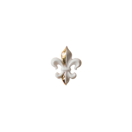 Брошь фарфоровая «Лилия» белая с золотом