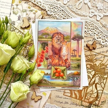 Стикерпак Лавкот «Лето. Львы», А6, фото 1.